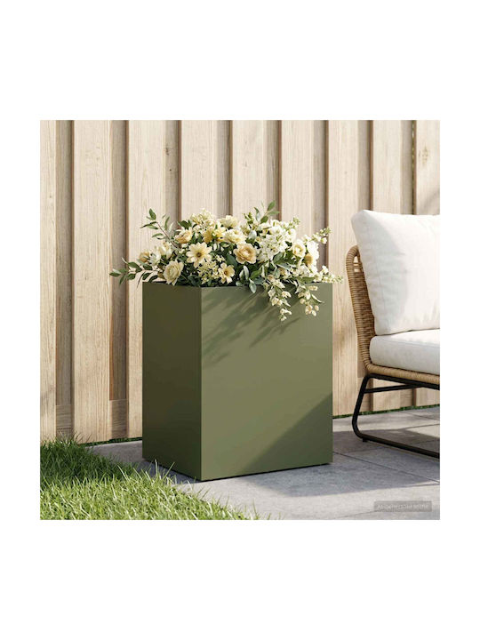 vidaXL Metallischer Pflanzgefäß Lime 40x30x50cm