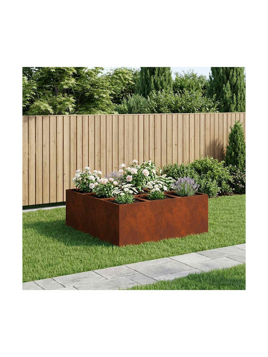 vidaXL Γλάστρα Μεταλλική Rusty 100x100x40εκ.