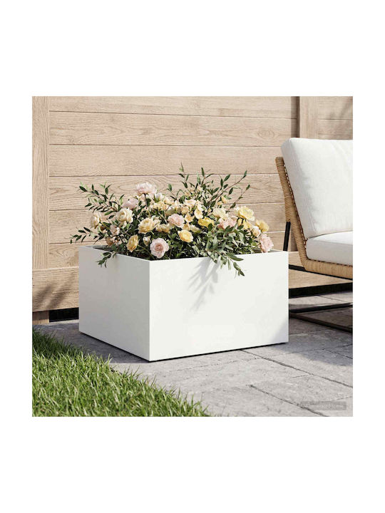 vidaXL Metallic White Flower Pot 60x60x30cm
