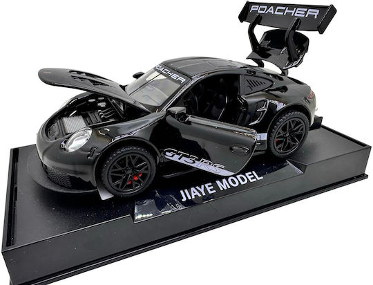 Porsche GT3 RS Черен 1:32 Метален Реплика Звуци Светлини Отварящи Се Врати Капаци