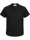Short Sleeve Linen Shirt Black