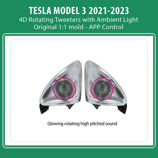 Digital IQ TS 3920 Tesla Model 3 Mod. 2021-2023 Ambient Light 4D Rotating Tweeters Interior Hidden Ambient Lighting Digital IQ Ambient TS 3920