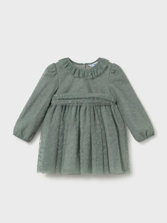 Mayoral Rochie de fete Tulle Floral Mentă