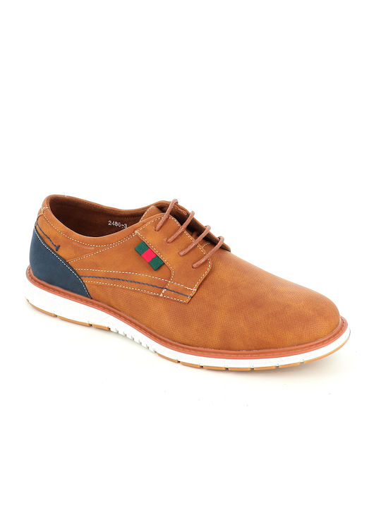 Leather Men's Casual Shoes Beige