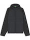 Herren Fleecejacke Mit Kapuze Schwarz