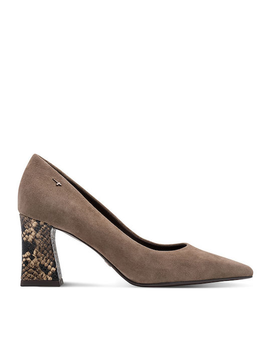 Tamaris Leather Pointed Toe Heels with Mid Heel...