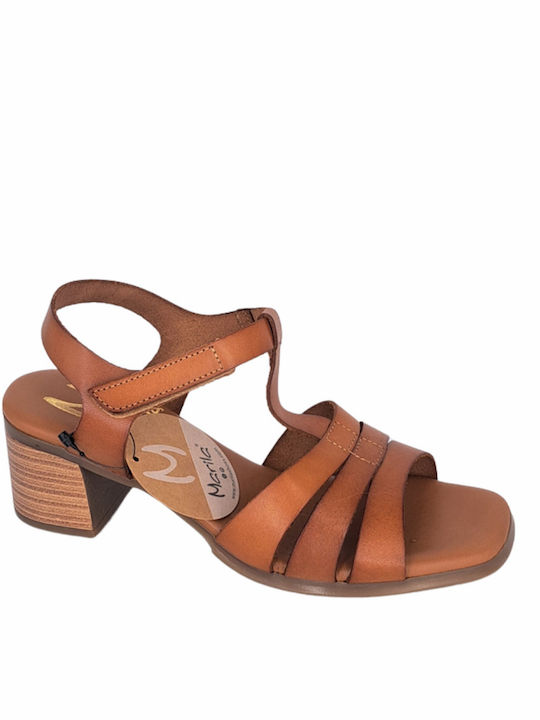 Marila Footwear Leather Anatomic Tabac Brown Sa...