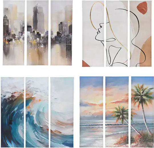 Set of 3 Modern 3D Wall Murals Beach