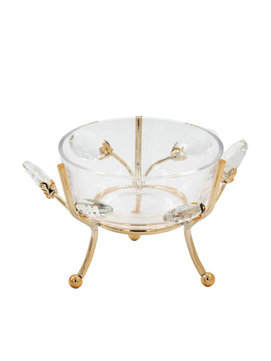 Keskor Glass Candle Holder in Gold Color 15x15x9.5cm