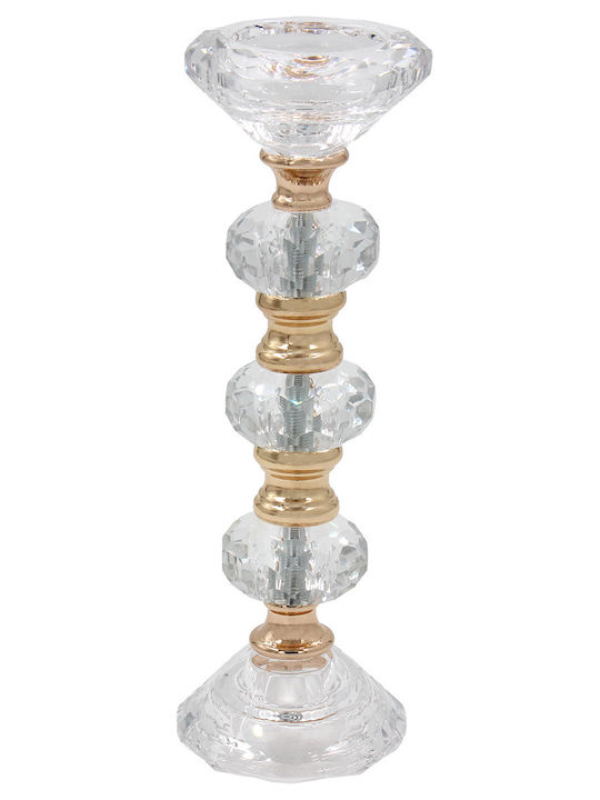 Keskor Crystal Candle Holder in Gold Color 23x1...