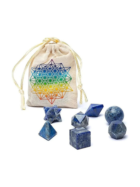 Set Sacru De Geometrie Cu Pietre Semiprețioase Lapis Lazuli 7 Bucăți