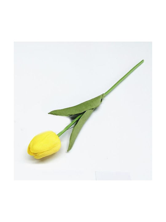 Tulip Flower Branch PU Yellow 32cm Pack Of 24 Pieces