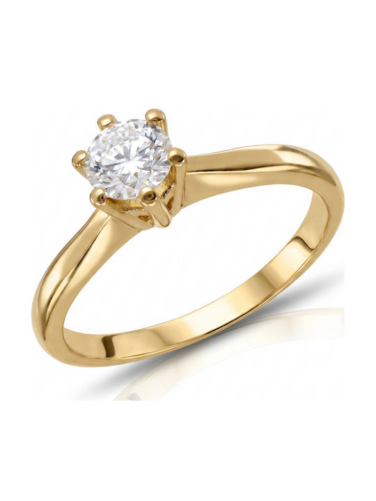 Kiriakos Gofas Single Stone Ring In 18K Gold With Diamond Kiriakos Gofas Single Stone Ring In 18K Gold With Diamond