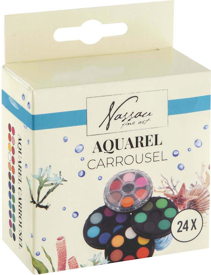 Nassau Fine Art Set De 24 Acuarele Carousel Set De Acuarele 24 Culori