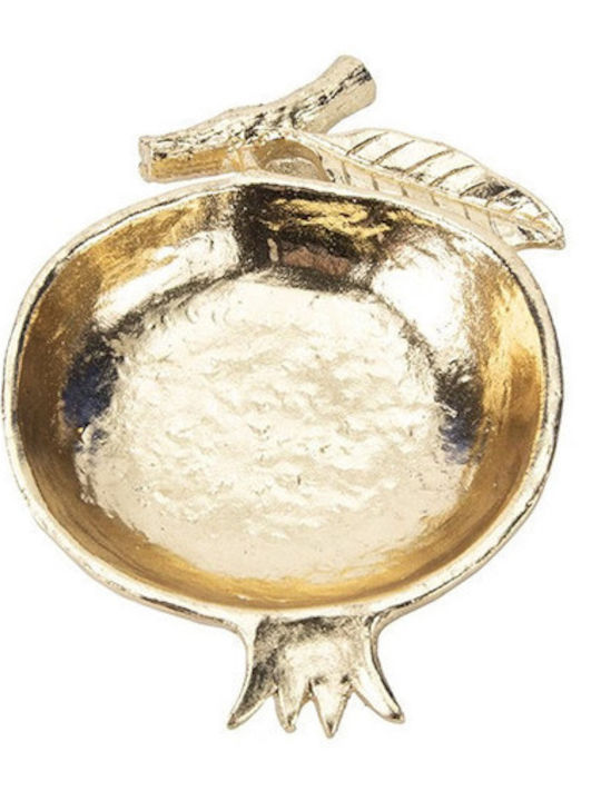 Decorative Polyresin Gold Platter 18.5x17x4cm