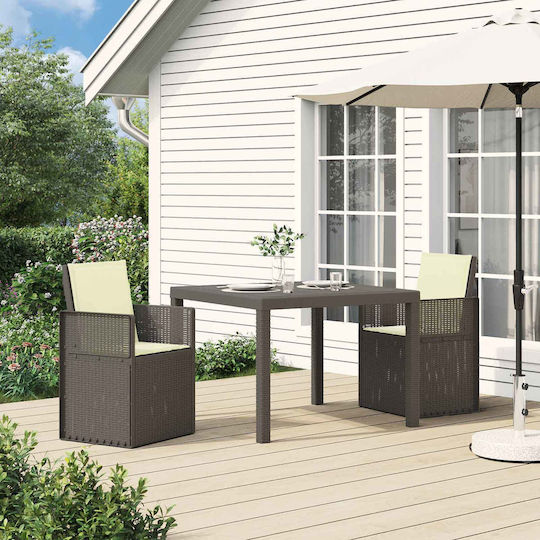 Set Sala De Mese Pentru Exterior Deschis 3 Piese Cu Perne