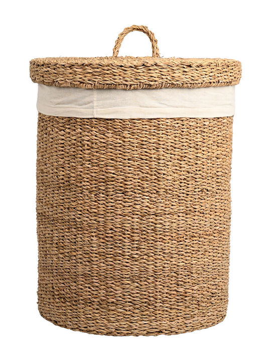 Estia Laundry Basket Wicker with Lid Beige