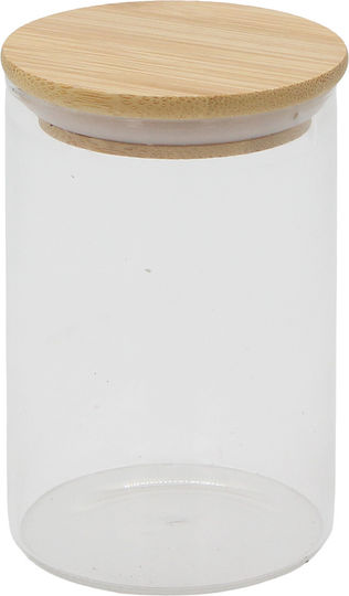 Glass Storage Jar 250 Ml Φ6,5x10 Cm Wooden Lid Keskor 62577