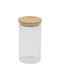 Glass Storage Jar 300 Ml Φ6,5x12,5 Cm Wooden Lid Keskor 62578