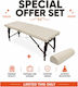 iCosmetics Pro 1 Tragbares Physiotherapie-Bett Beiges Holz 185x60cm