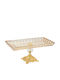 Keskor Glass Gold Cake Stand 28x14x12cm