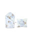 Qmini Pătură Pepinieră Swaddling 100% Bumbac Albastru Deschis 75x75 cm