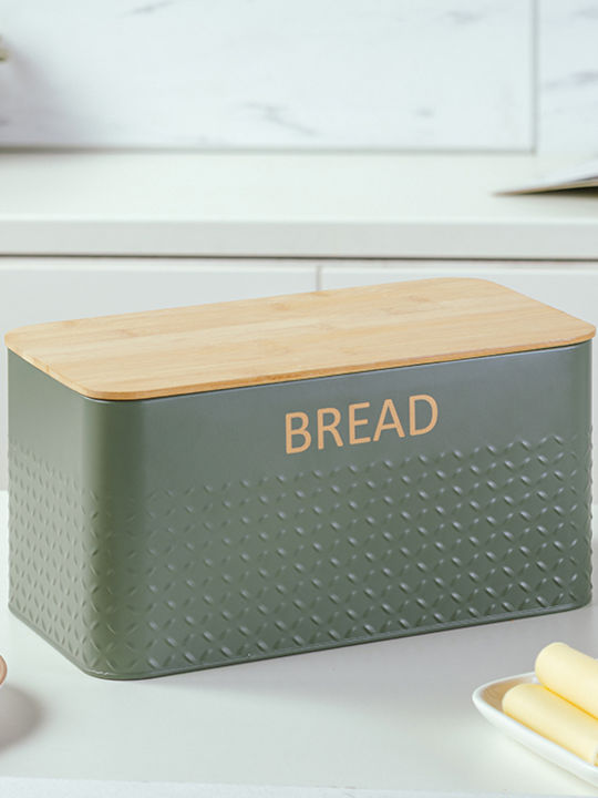 Nava Brotkasten mit Deckel Metallisch Grüne