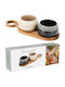 Koopman Keramik Dessert Turm Ständer & Tabletts mit Basis Schwarz 3 Stück
