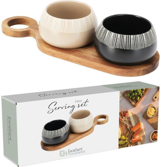 Koopman Keramik Dessert Turm Ständer & Tabletts mit Basis Schwarz 3 Stück