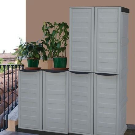 Doppelflügeliger Kunststoff-Außenschrank 70x39x165cm