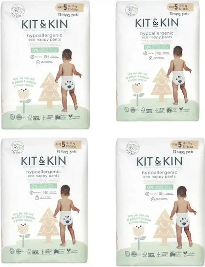 Kit & Kin Scutece cu bandă adezivă Hypoallergenic Eco Nr. 5 pentru 12-17kg 80 bucăți