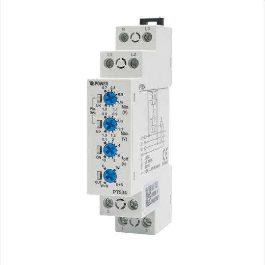 Power Electronics Dreiphasiger Spannungsüberwacher Schiene PT534