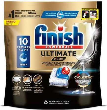 Finish Dishwasher Detergent Capsules Ultimate Plus All In 1 10 Pieces 1-70079