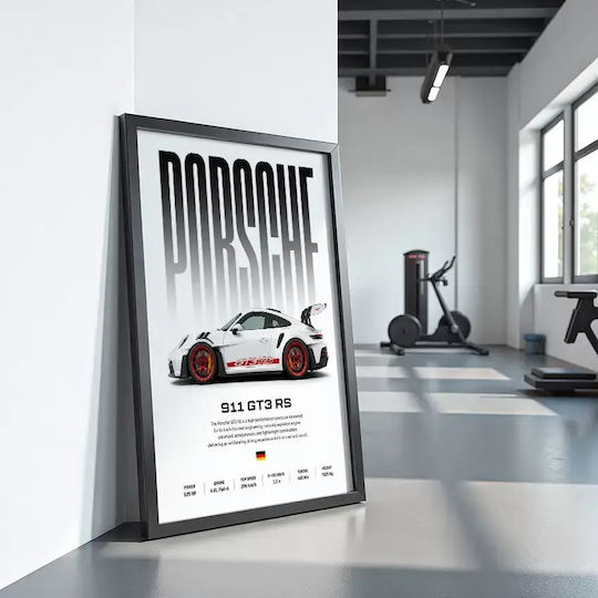 Poster Porsche 911 Gt3 Rs Cr153 21cm X 30cm Κορνίζα Φυσικό Ξύλου Μπεζ 71622pd158599f55316