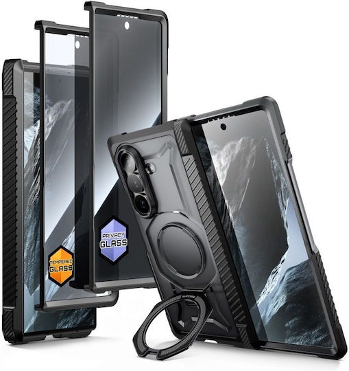 Supcase Back Cover Tempered Glass / Σιλικόνης / Πλαστικό Μαύρο (Galaxy Z Fold8 Ultra)