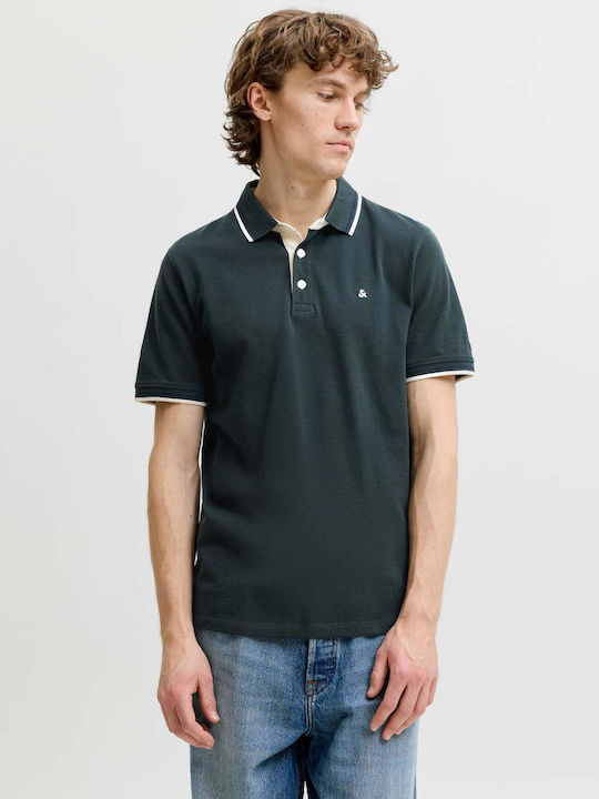 Jack & Jones Поло блуза с къс ръкав зелена