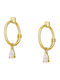 Ohrringe Ohrhänger aus Gold 14K mit Diamant