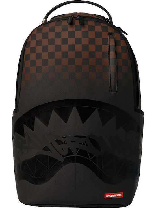 Sprayground Ученическа Раница с Джоб за Бутилка Brown Check Ghost Drip 29 x 15 x 45см