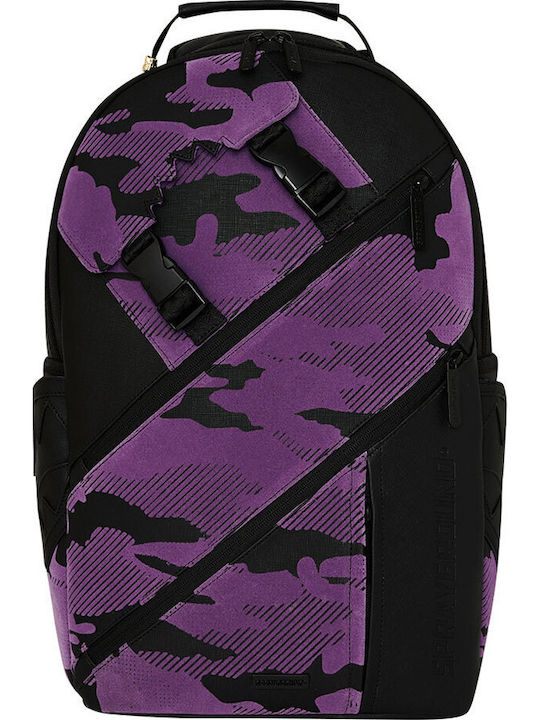 Sprayground Ученическа Раница С Джоб За Бутилка Purple Flocked Camo 29 x 15 x 45см