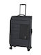 Polo Athens Fabric Large Travel Suitcase Fabric Anthracite 80cm Height