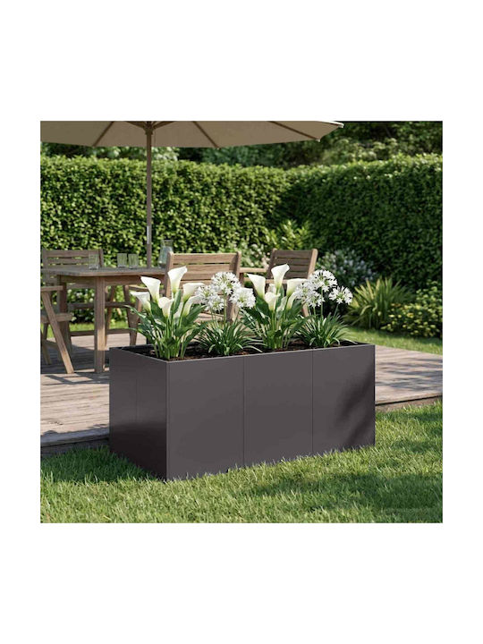 vidaXL Garten Pflanzgefäß Metallisch Schwarz 12...