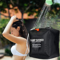 Duș solar pentru camping și plajă 40 l capacitate culoare neagră