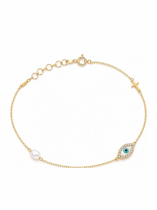 Ioannis Kosmima Damentaschenarmband mit Auge-Design und Perlen