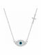 Ioannis Kosmima Necklace Eye Made of Silver with Zircon