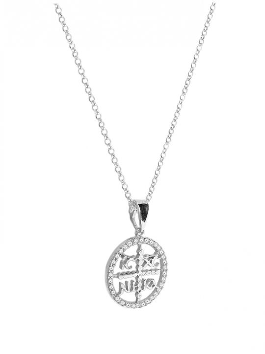 Halskette Konstantin Talisman aus Silber mit Zirkon