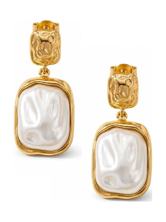 Touch Earrings Steel With Pearls 38 176 White Touch Earrings Steel With Pearls 38 176 White