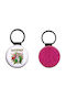 Leather Round Keychain Kpop Demon Hunters Glitter Fuchsia