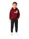Set Trening Pentru Copii Cu Bluză Burgundy-Negru