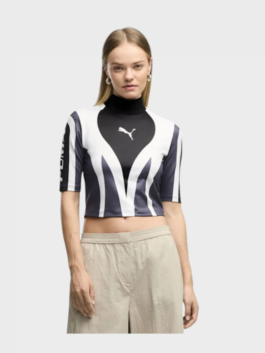 PUMA Archive Damen Crop Top Kurzärmelig Weiß