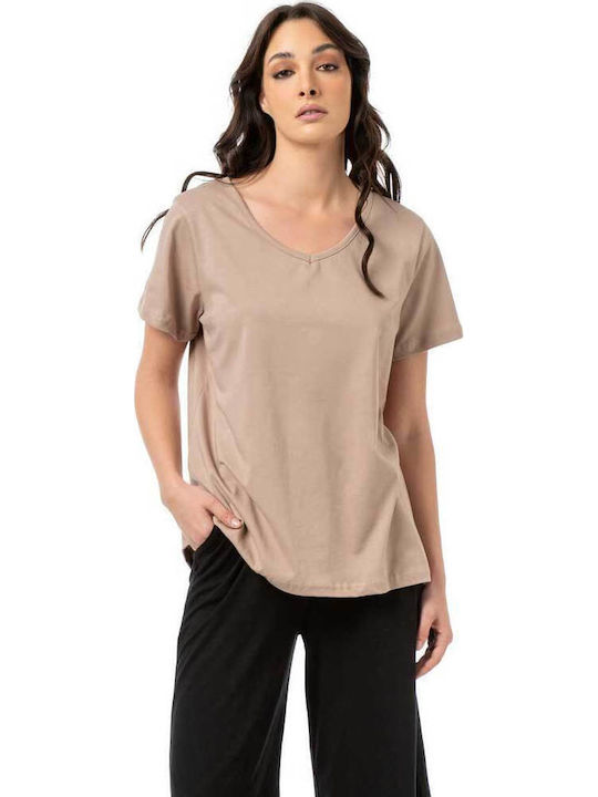 Bodymove Women's Cotton Beige Blouse